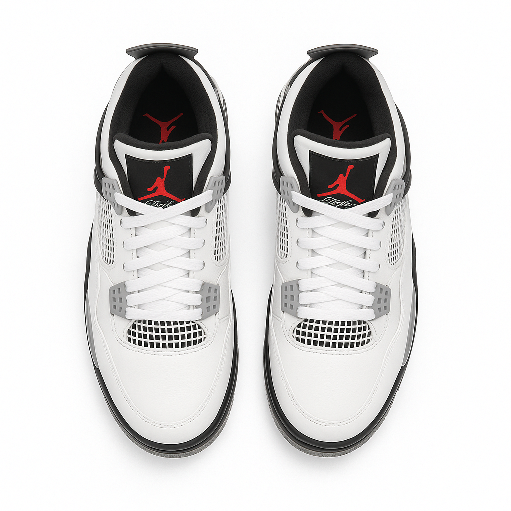 Tênis Air Jordan Retro 4 - Branco / Cimento
