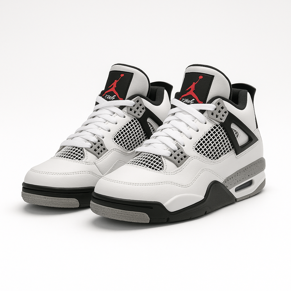 Tênis Air Jordan Retro 4 - Branco / Cimento