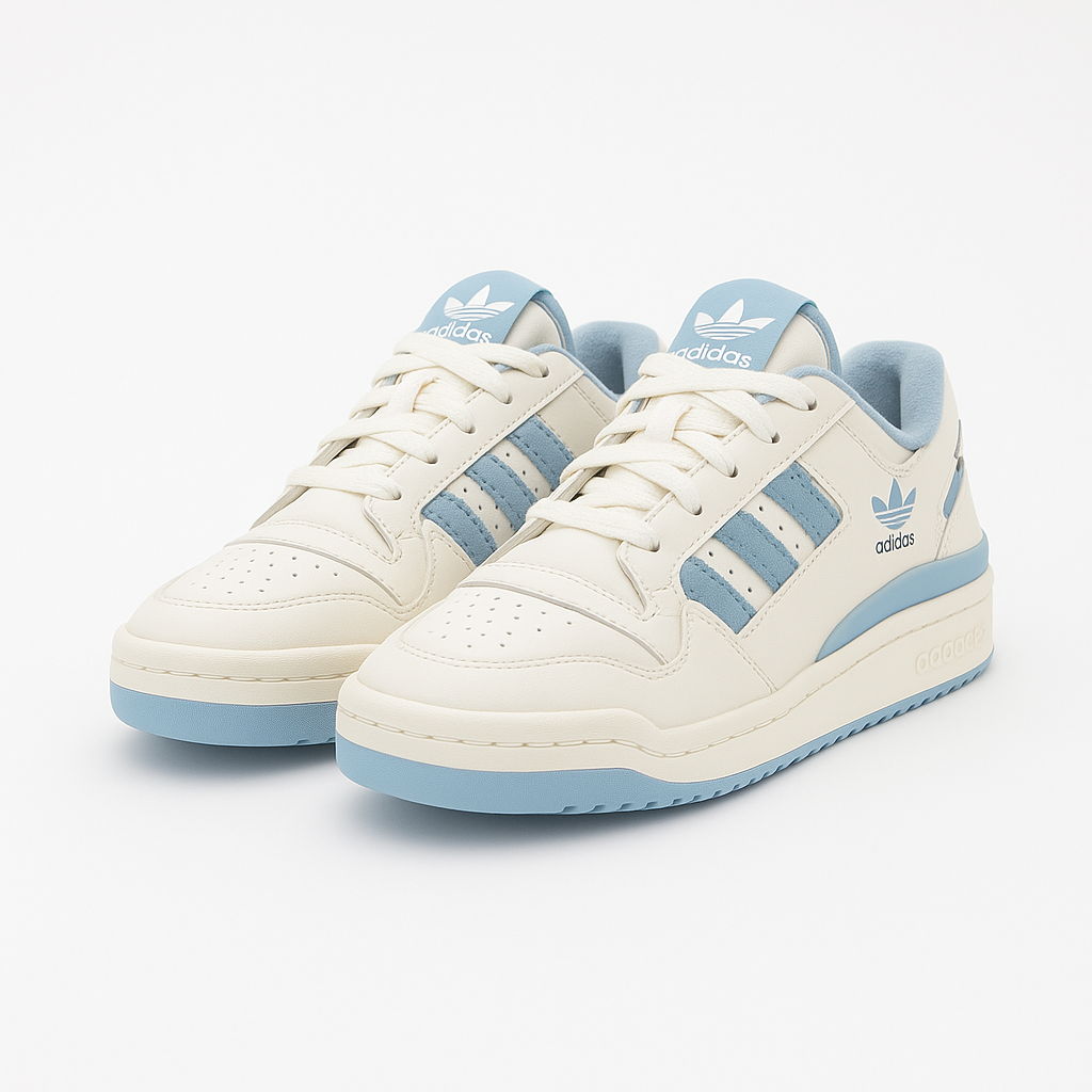 Tênis Adidas Forum Low – Branco / Azul Bebê