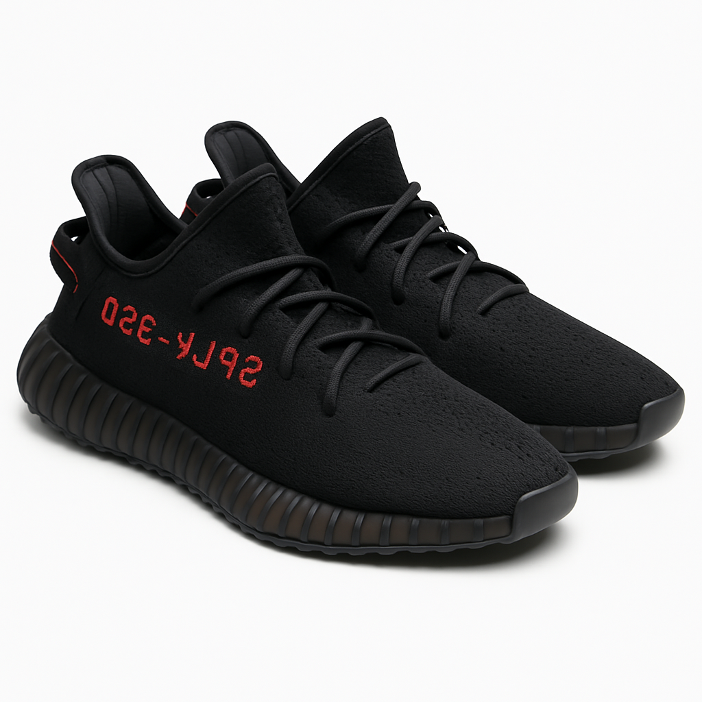 Tênis Yeezy Boost 350 - Preto Vermelho