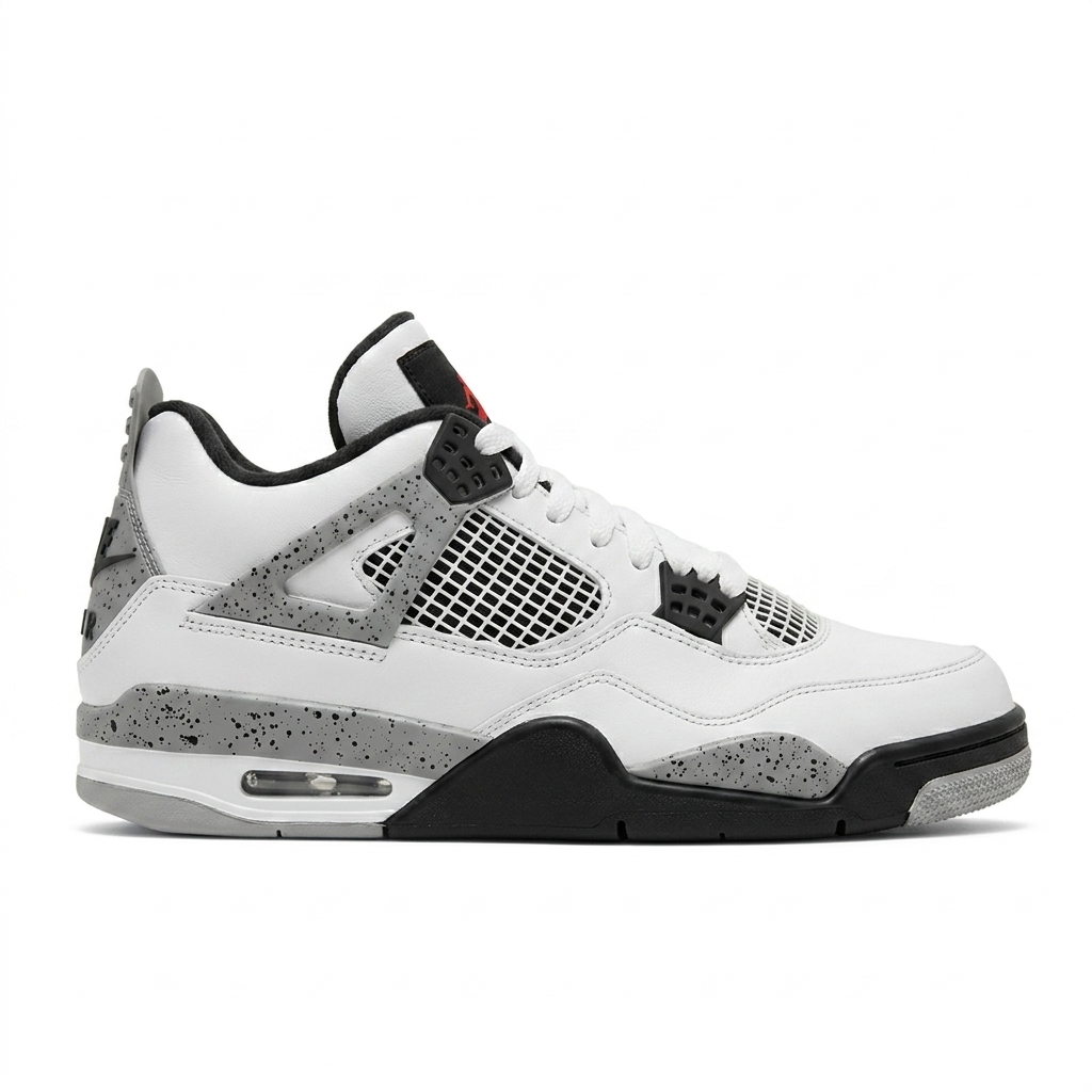 Tênis Air Jordan Retro 4 - Branco / Cimento
