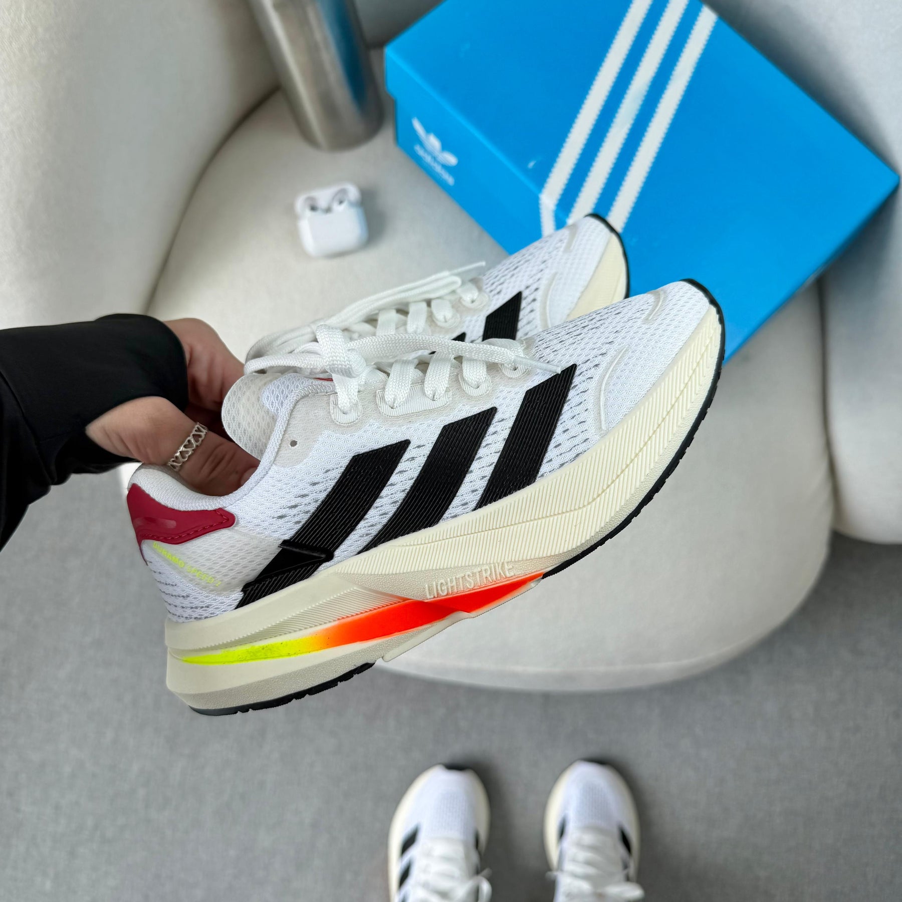 Tênis Adidas Duramo Speed 2 – Branco / Laranja