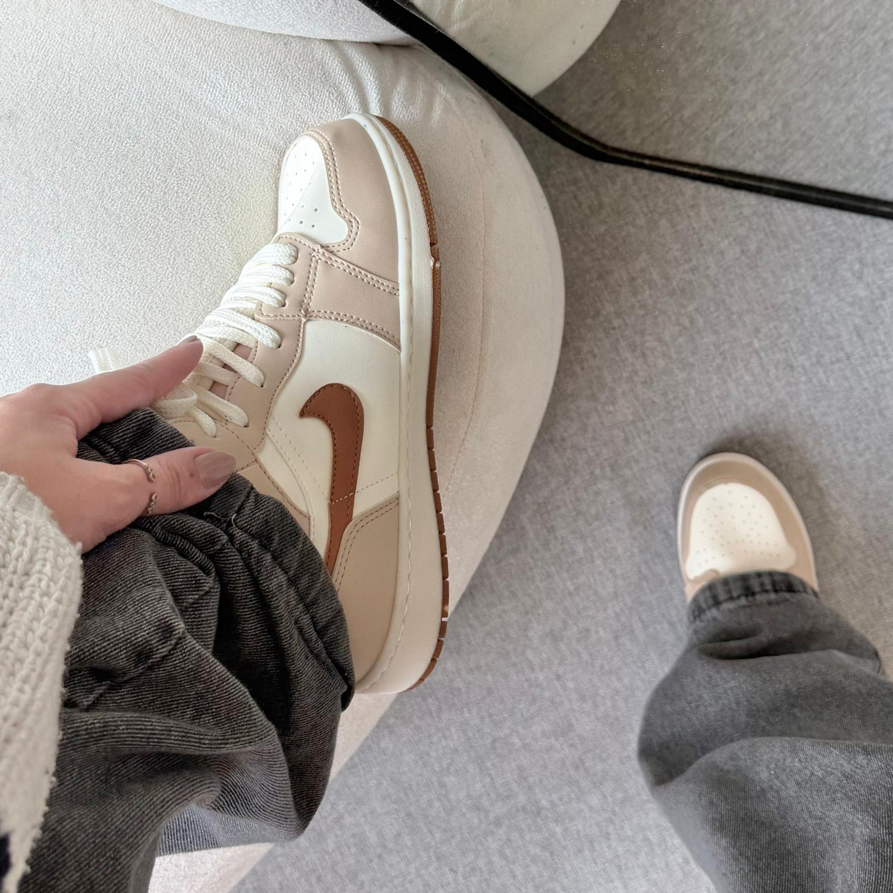 TĂȘnis Nike Air Jordan High - Marfim Rose Marrom