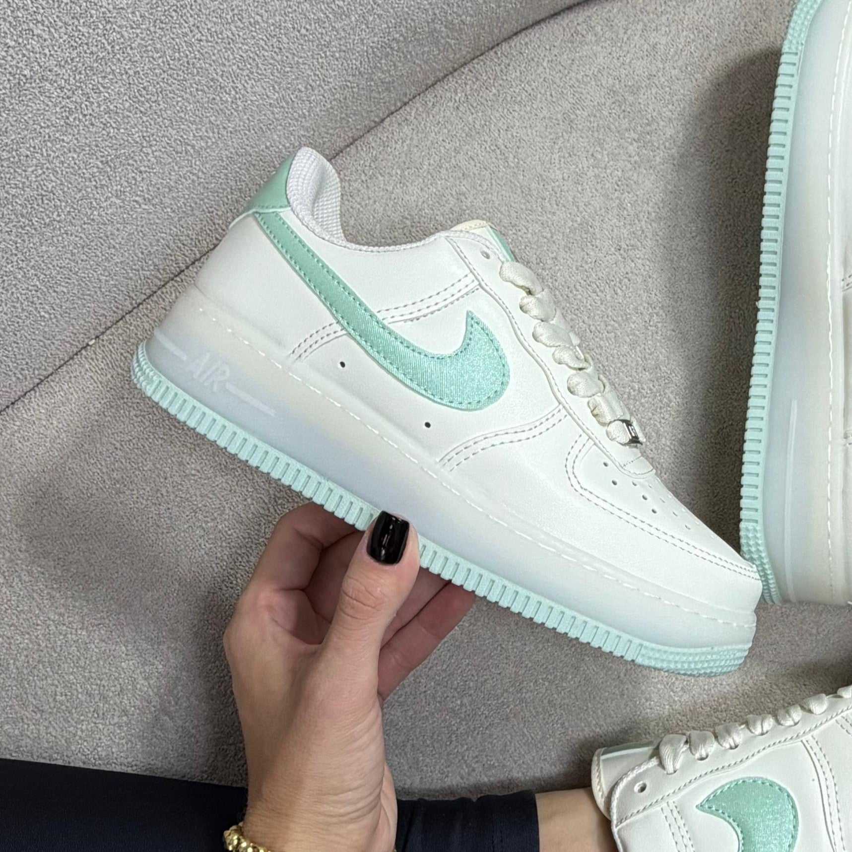 Tênis Air Force One - Off / Verde Metálico