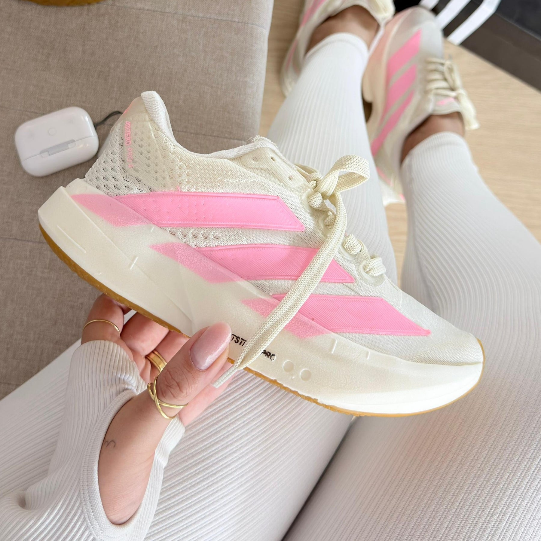 Tênis Adidas Adizero Adios Pro 4 - Off White Rosa