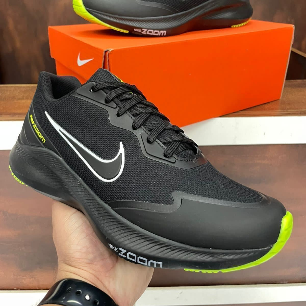 Tênis Nike Zoom 04 - Preto / Verde Limão