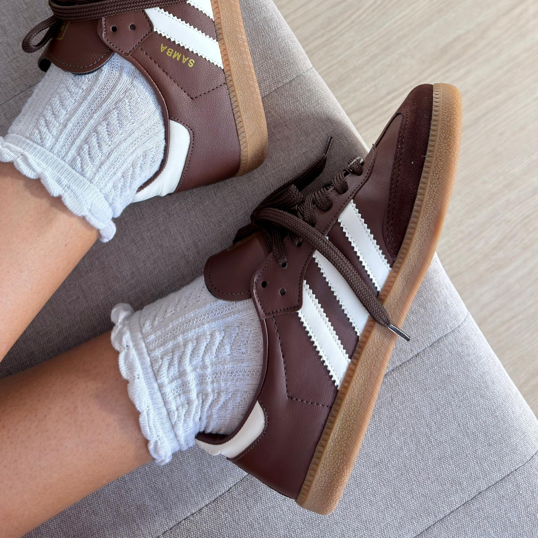 TĂȘnis Adidas Samba Prime - White / Coffe