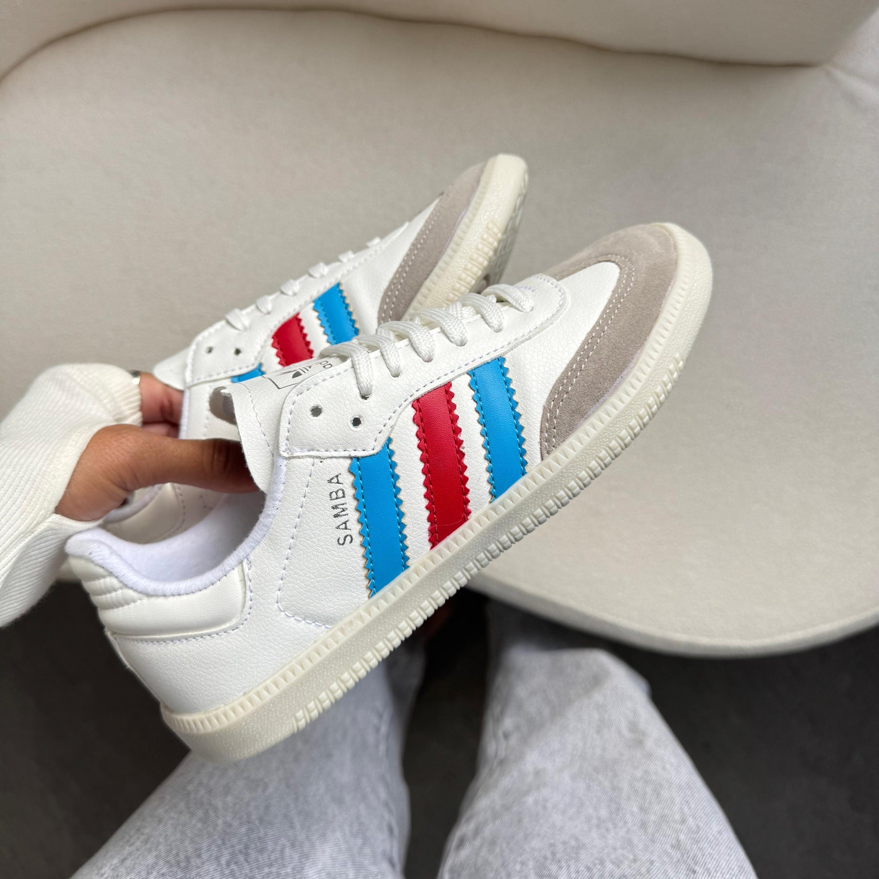 TĂȘnis Samba OG - Branco / Azul / Vermelho
