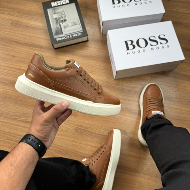 Tênis Hugo Boss - Courino Caramelo