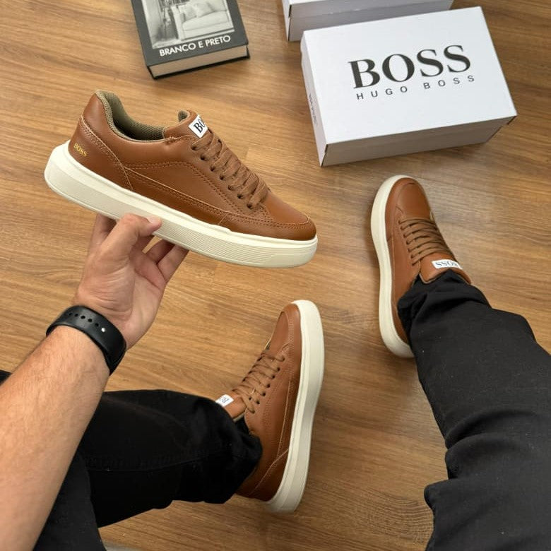 Tênis Hugo Boss - Courino Caramelo