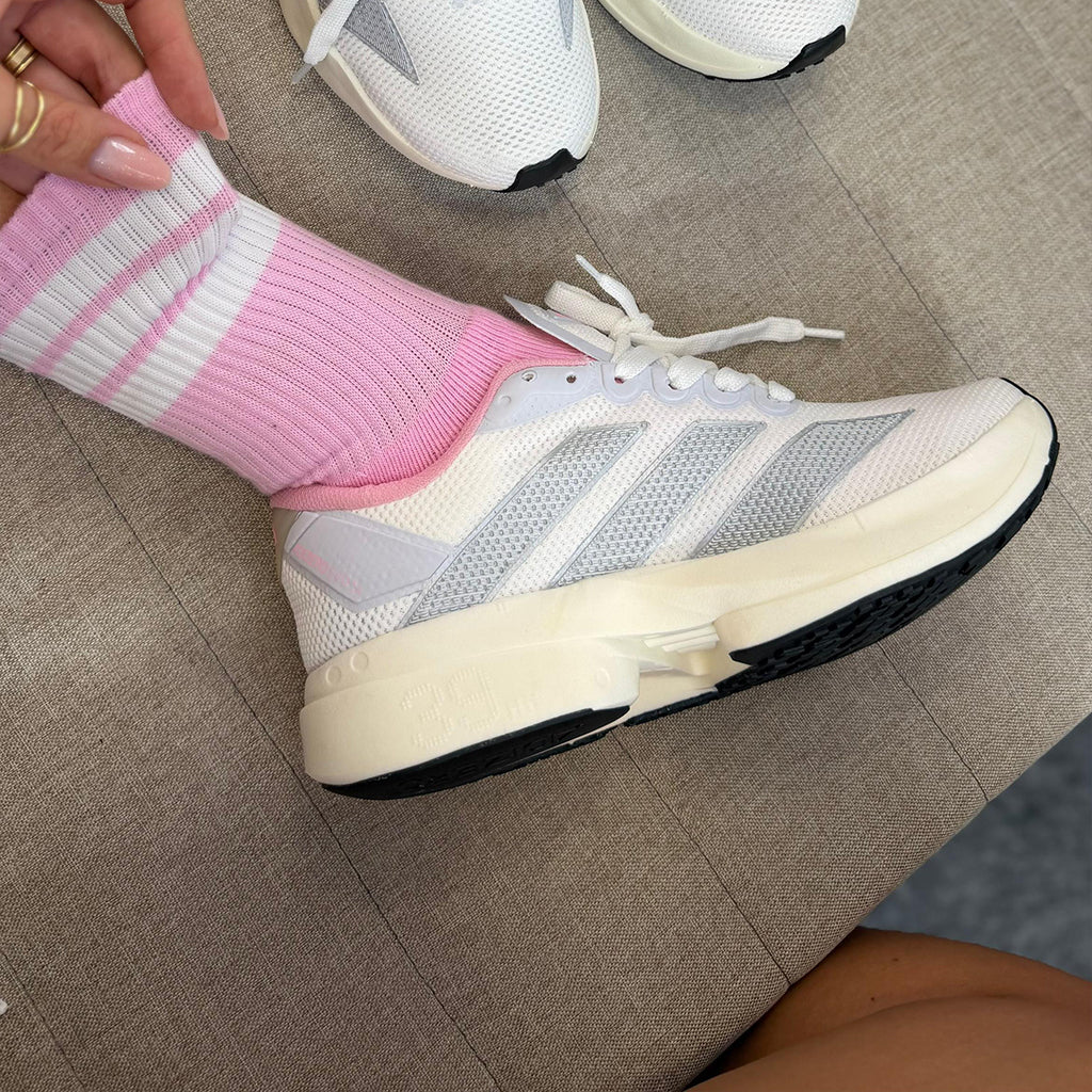 Tênis Adizero Pro 4 Basic - Branco, Prata e Rosa