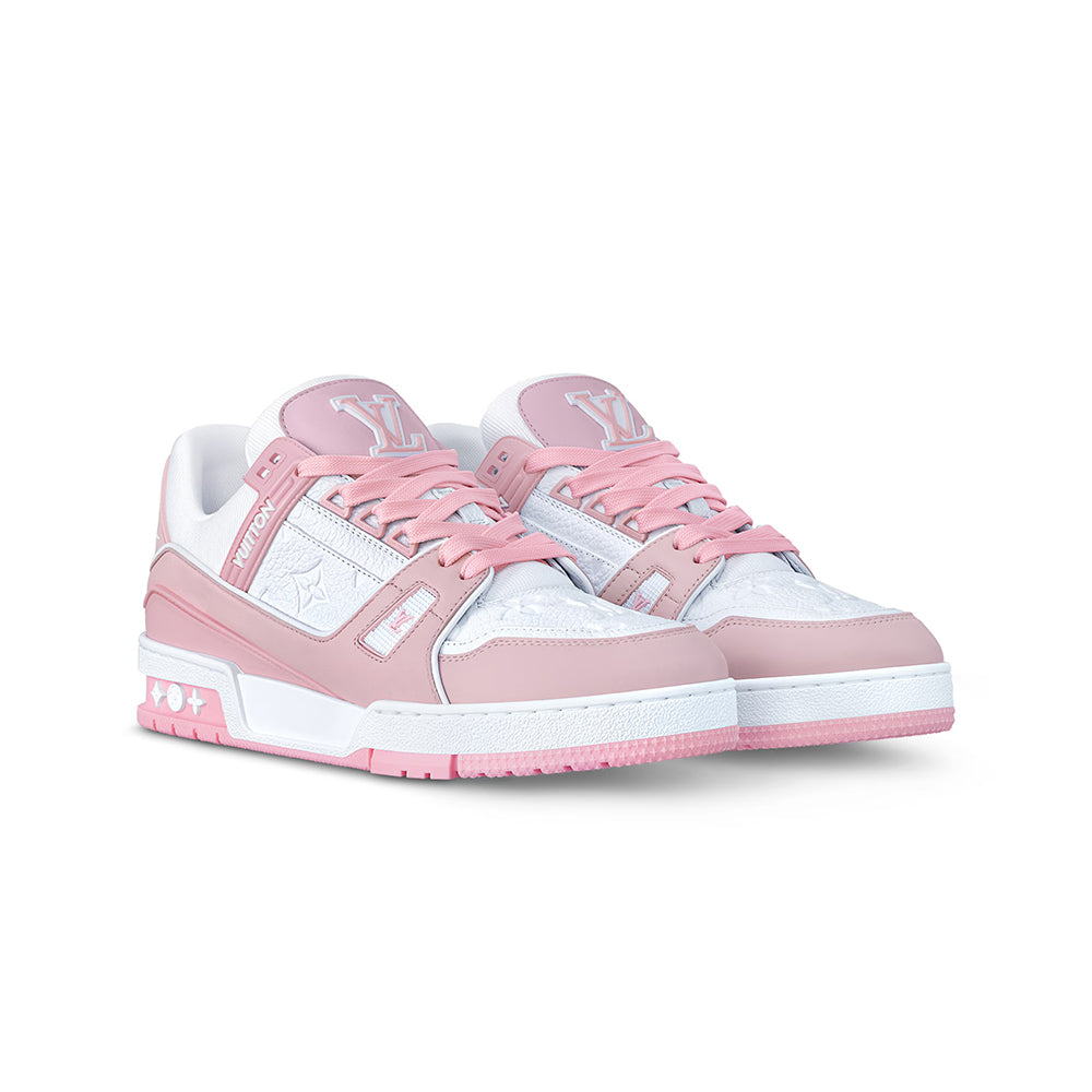 Tênis Louis Vuitton Trainer - Rosa / Branco
