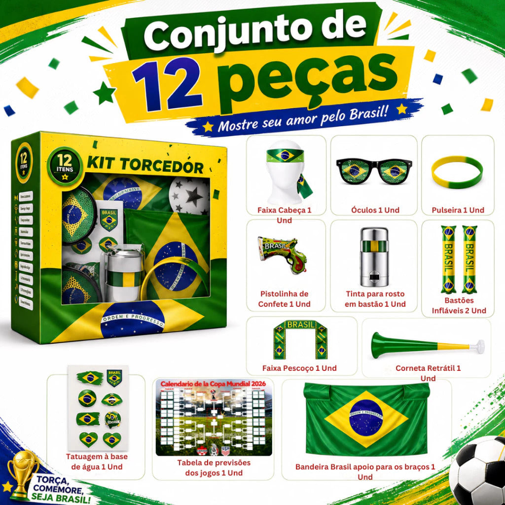 Kit Torcedor Brasil Copa 2026