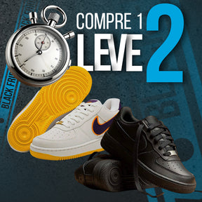 [COMPRE 1 LEVE 2] Tênis Air Force One - Preto / Lakers Roxo