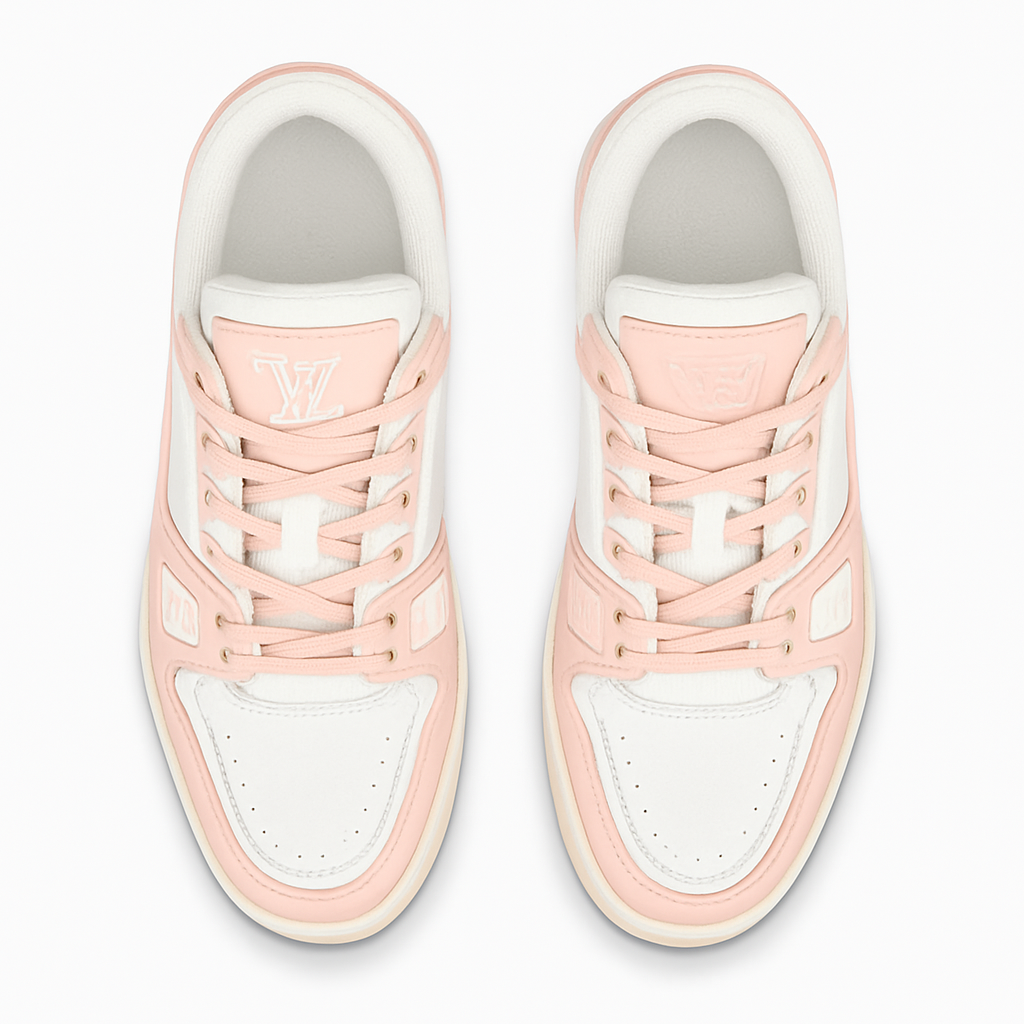 Tênis Louis Vuitton Trainer - Rosa / Branco