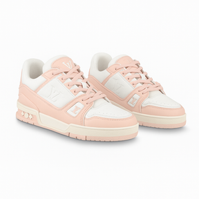 Tênis Louis Vuitton Trainer - Rosa / Branco