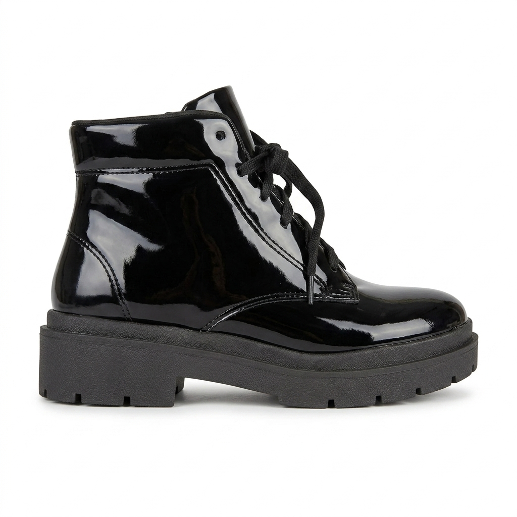 Bota Vinil Flatform - Preto