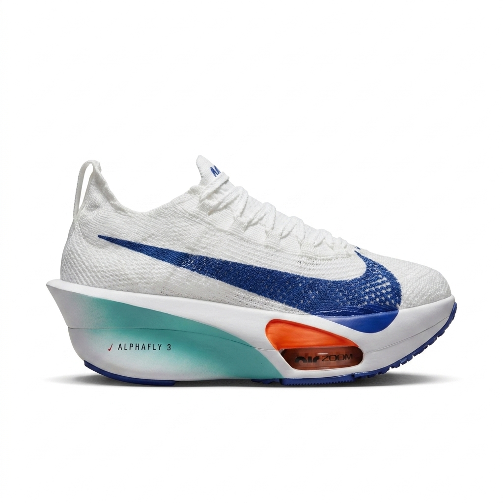 Tênis Nike Aphafly 3 - Branco / Azul / Laranja