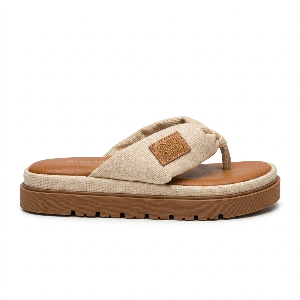 Chinelo Miu Miu - Bege