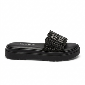 Papete Miu Miu Strass - Preto