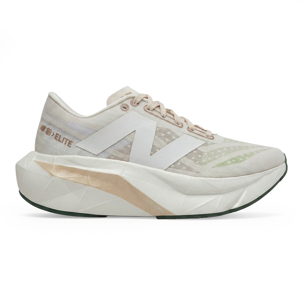 Tênis New Balance FuelCell SC Elite v4 -  Off White/Champagne/Dourado