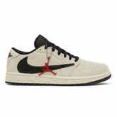 Tênis Air Jordan 1 Low - Travis Scott - Branco / Preto
