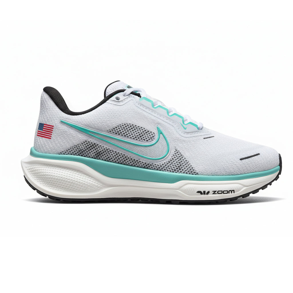 Tênis Nike Air Zoom Pegasus 41 – Branco & Verde Água (Bandeira)