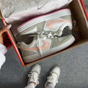 Tênis Nike Court Borough Low Recraft - Linha Luxo - Branco / Rosa