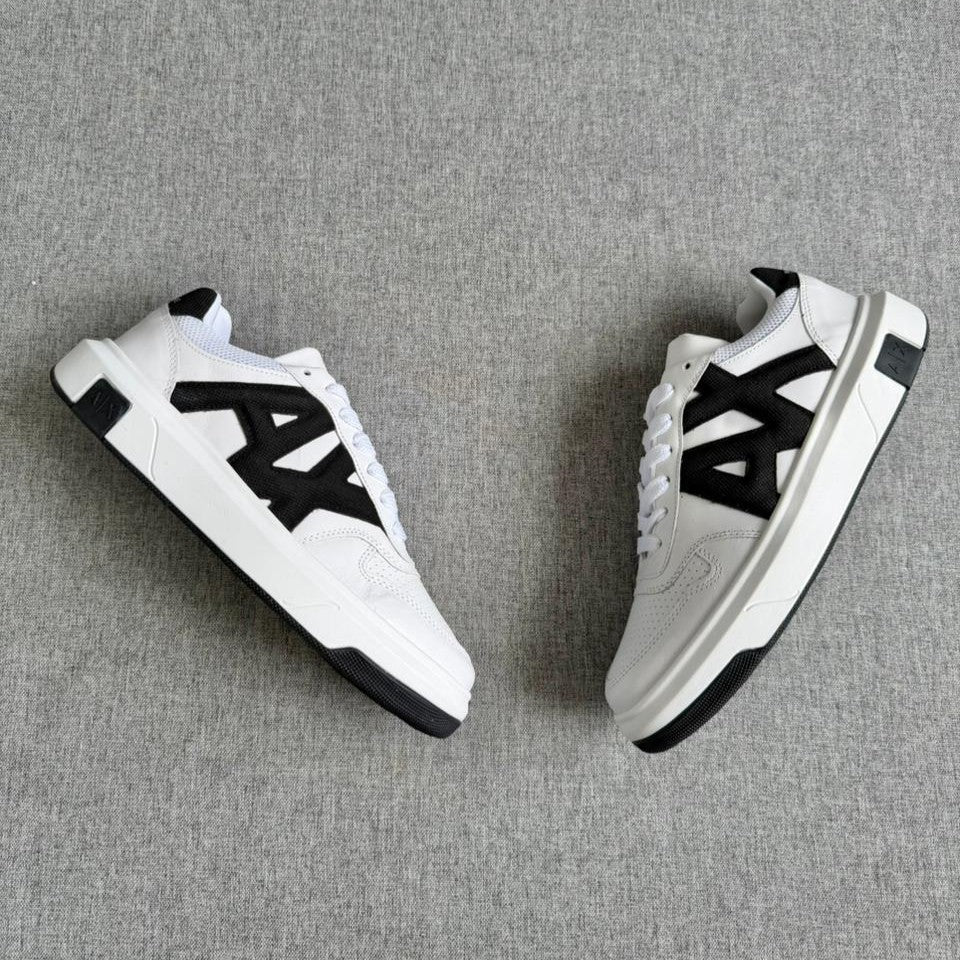 Tênis Armani Luxo - Branco / Preto [Couro Legítimo]
