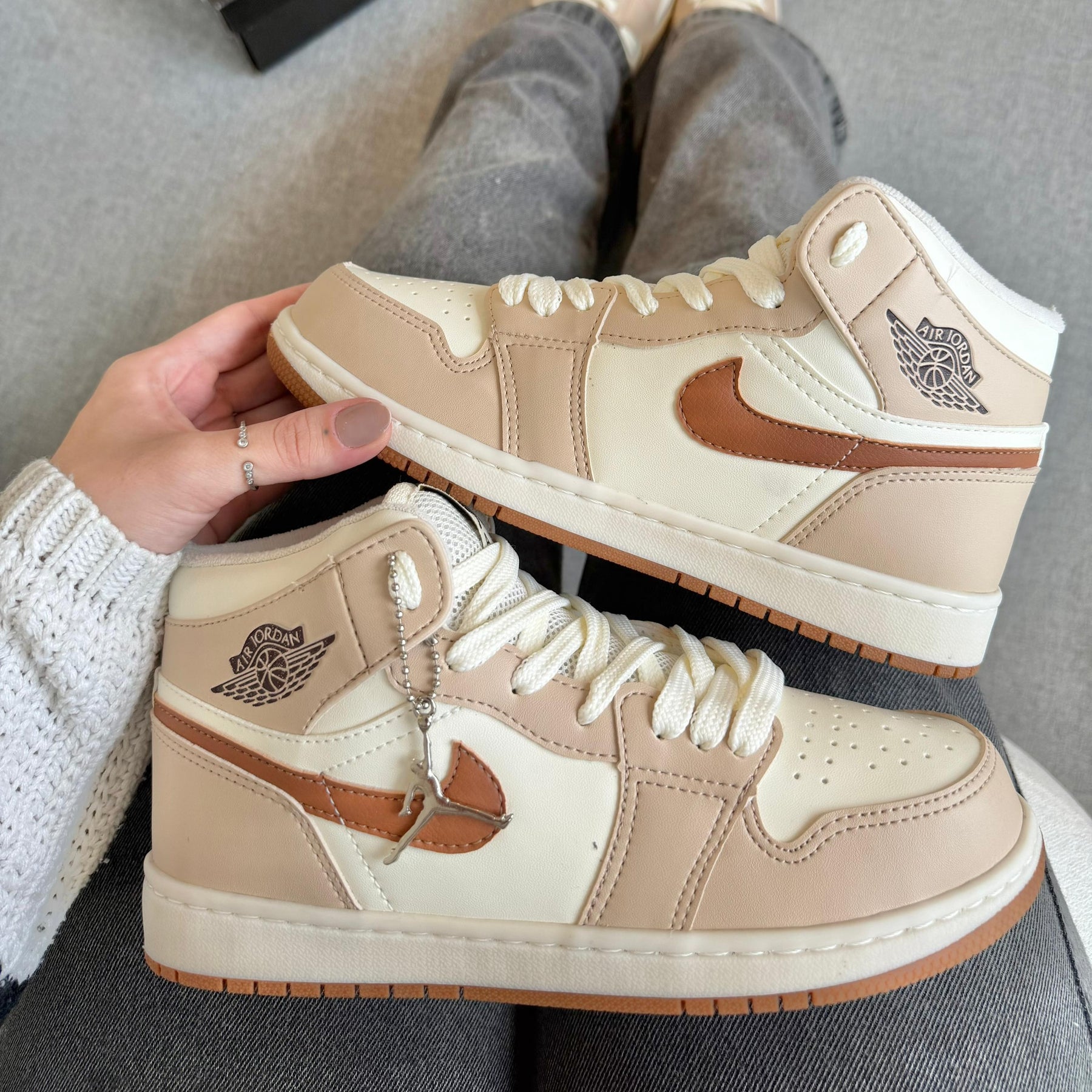 Tênis Nike Air Jordan High - Marfim Rose Marrom