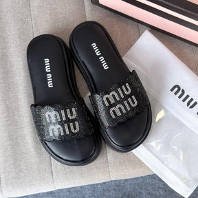 Papete Miu Miu Strass - Preto