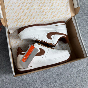 Tênis Air Force Linha Luxo - Branco / Marrom