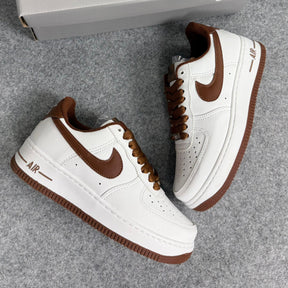 Tênis Air Force Linha Luxo - Branco / Marrom