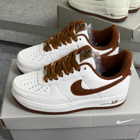 Tênis Air Force Linha Luxo - Branco / Marrom