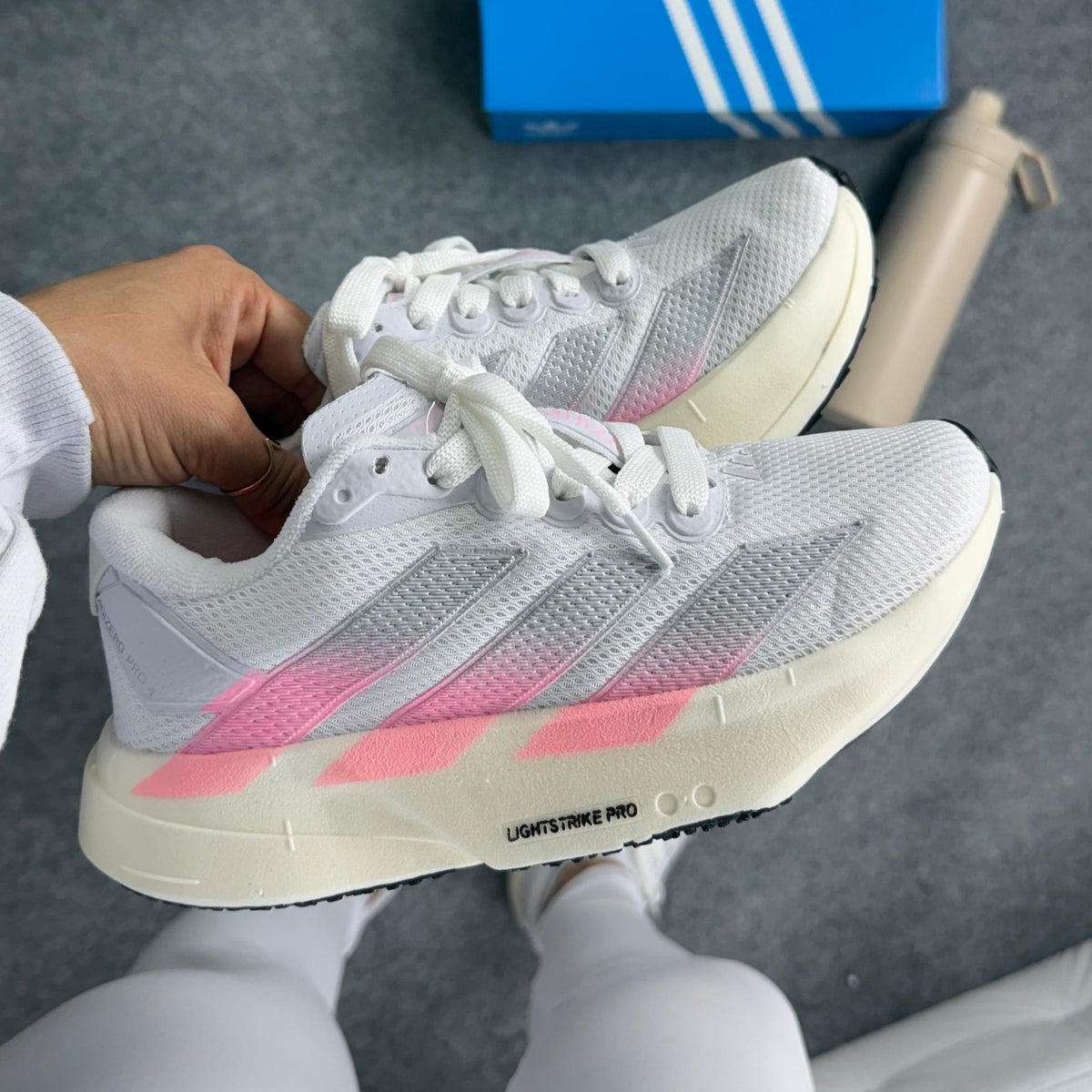 Tênis Adidas Adizero Adios Pro 4 Basic - Branco / Rosa