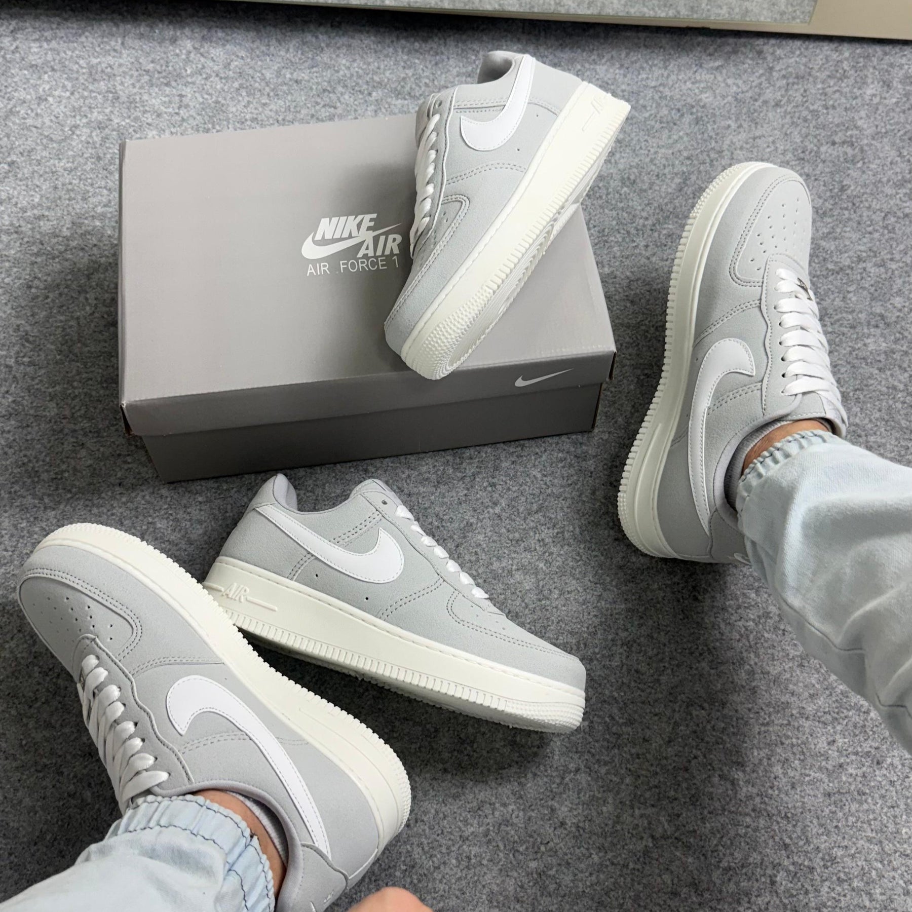 Tênis Air Force Linha Luxo - Cromo Branco
