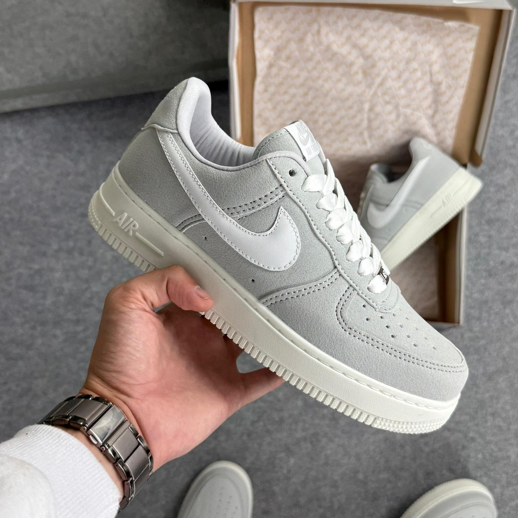 Tênis Air Force Linha Luxo - Cromo Branco