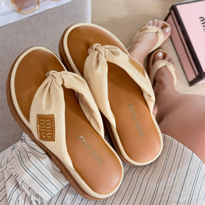 Chinelo Miu Miu - Bege
