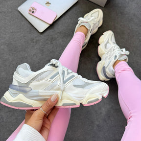 Tênis New Balance 9060 - Branco / Cinza / Rosa