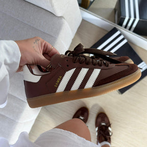 Tênis Adidas Samba Prime - White / Coffe