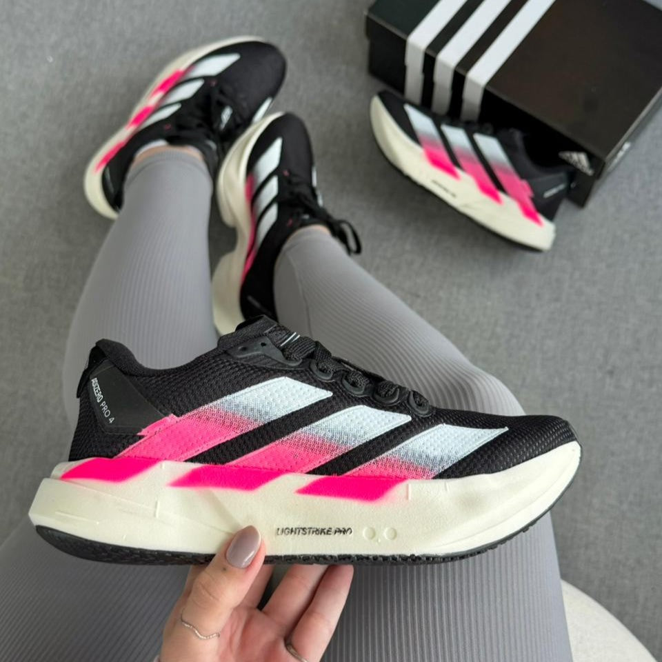 Tênis Adidas Adizero Adios Pro 4 - Preto / Branco / Rosa