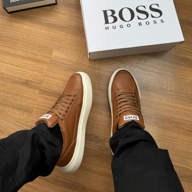 Tênis Hugo Boss - Courino Caramelo