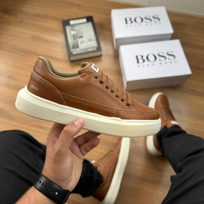 Tênis Hugo Boss - Courino Caramelo