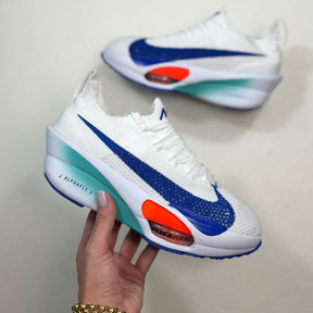 Tênis Nike Aphafly 3 - Branco / Azul / Laranja