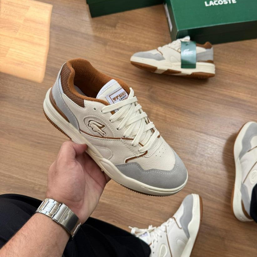 Tênis Lacoste Tenning 1933 - Branco / Caramelo