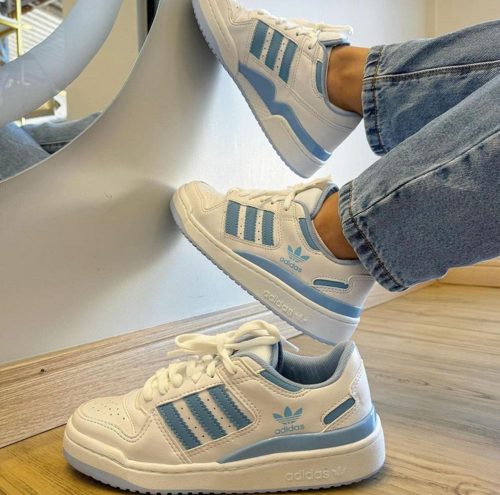 Tênis Adidas Forum Low – Branco / Azul Bebê